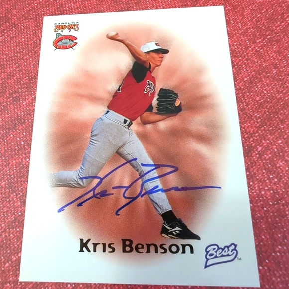 Kris Benson 1998 Best AUTHENTIC AUTOGRAPH Carolina Mud Cats Pittsburgh Pirates. - Picture 1 of 9